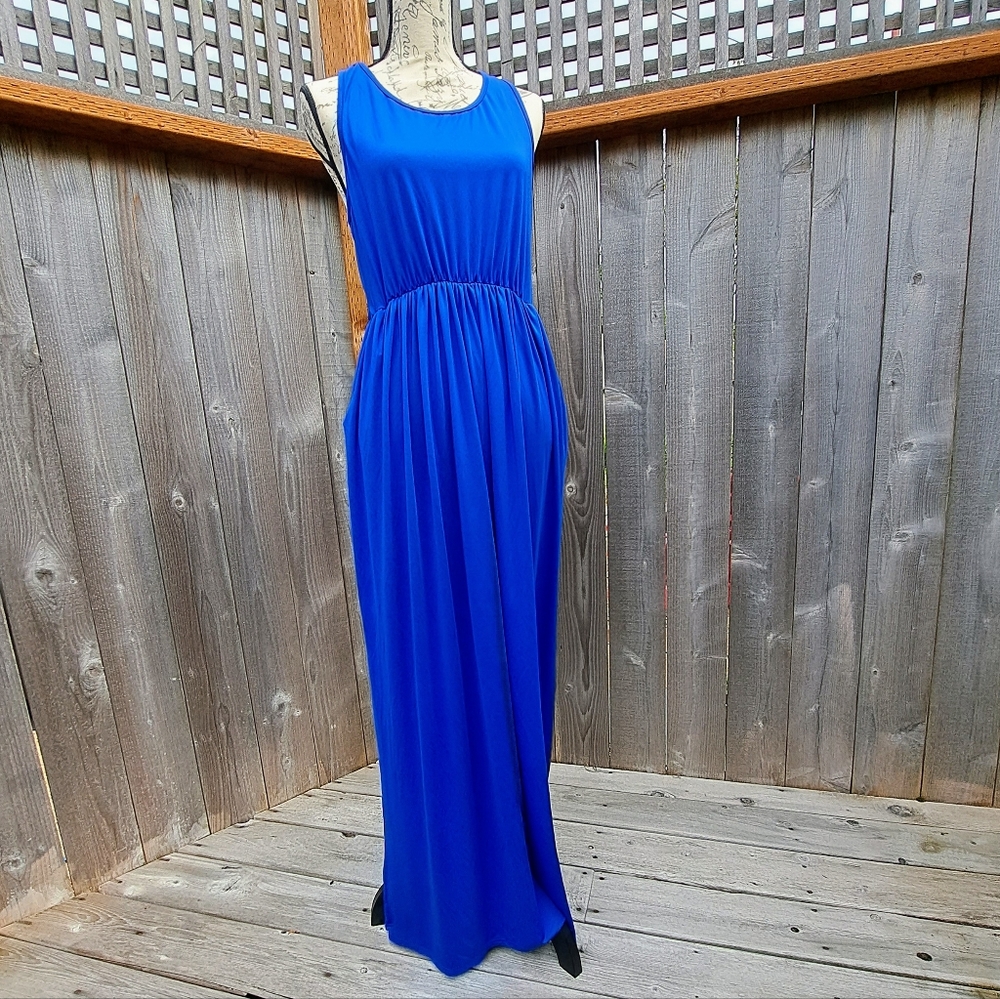 Womens maxi dress, royal blue, large